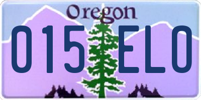 OR license plate 015ELO
