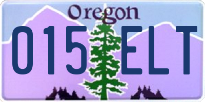 OR license plate 015ELT