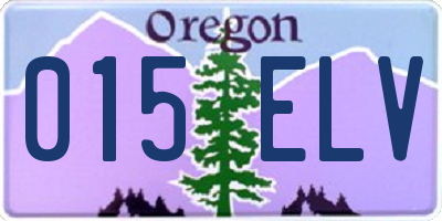 OR license plate 015ELV