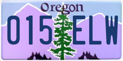 OR license plate 015ELW