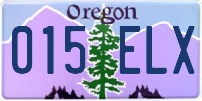 OR license plate 015ELX