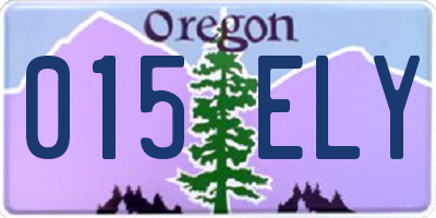 OR license plate 015ELY
