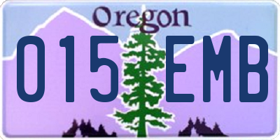 OR license plate 015EMB