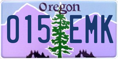 OR license plate 015EMK