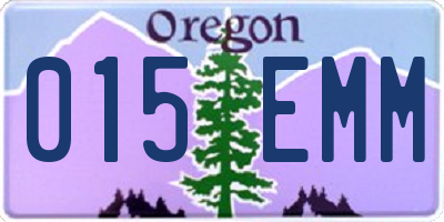 OR license plate 015EMM