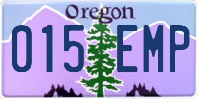 OR license plate 015EMP