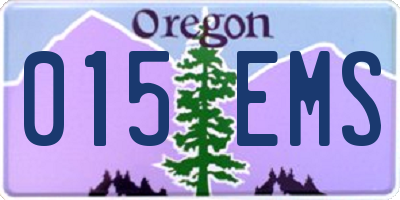 OR license plate 015EMS