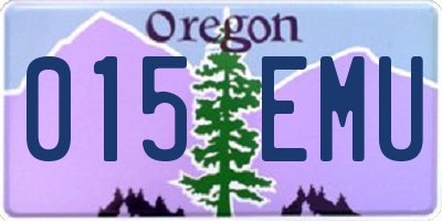 OR license plate 015EMU
