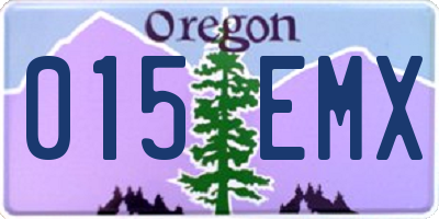 OR license plate 015EMX