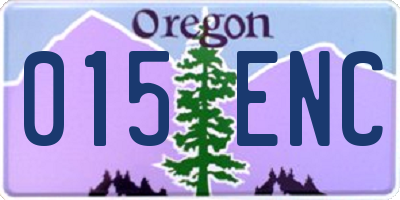OR license plate 015ENC
