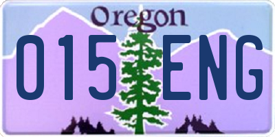 OR license plate 015ENG