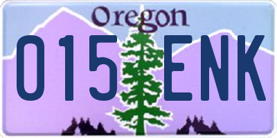 OR license plate 015ENK
