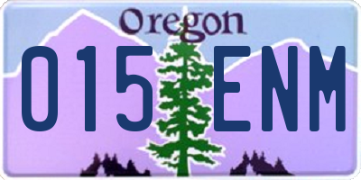 OR license plate 015ENM