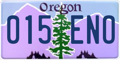 OR license plate 015ENO