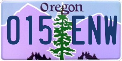 OR license plate 015ENW