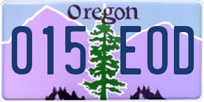 OR license plate 015EOD