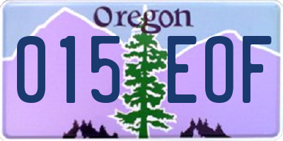 OR license plate 015EOF