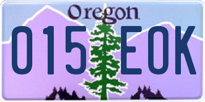 OR license plate 015EOK