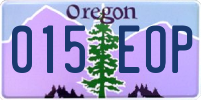 OR license plate 015EOP