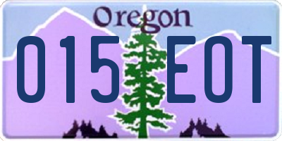 OR license plate 015EOT
