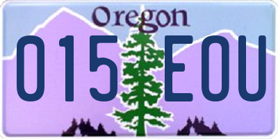 OR license plate 015EOU