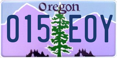OR license plate 015EOY