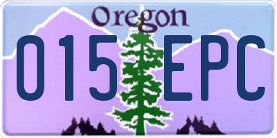 OR license plate 015EPC
