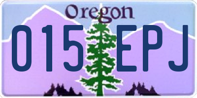 OR license plate 015EPJ