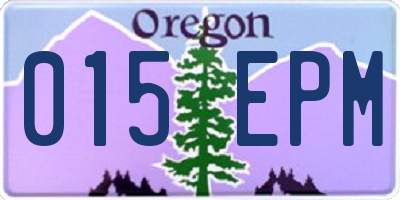 OR license plate 015EPM