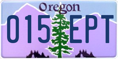 OR license plate 015EPT
