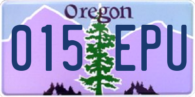 OR license plate 015EPU