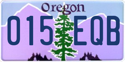 OR license plate 015EQB