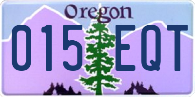 OR license plate 015EQT