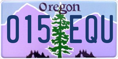 OR license plate 015EQU