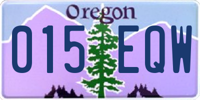 OR license plate 015EQW