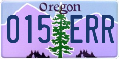 OR license plate 015ERR