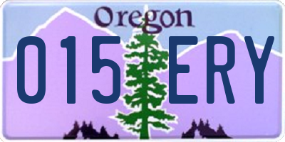 OR license plate 015ERY
