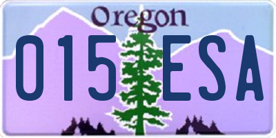OR license plate 015ESA