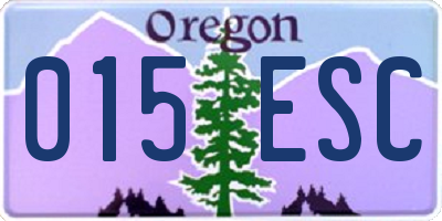 OR license plate 015ESC
