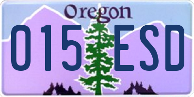 OR license plate 015ESD