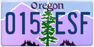 OR license plate 015ESF
