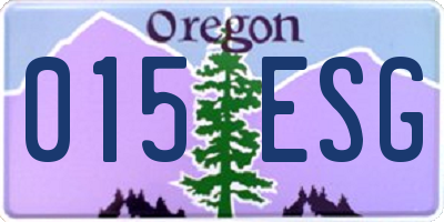OR license plate 015ESG