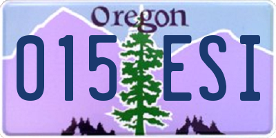 OR license plate 015ESI