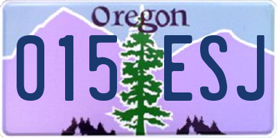 OR license plate 015ESJ