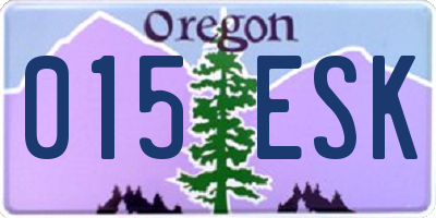 OR license plate 015ESK