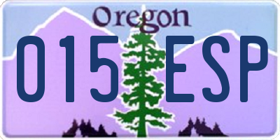 OR license plate 015ESP