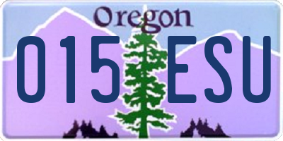 OR license plate 015ESU
