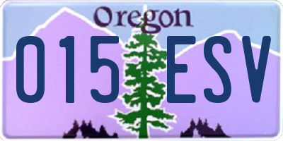 OR license plate 015ESV