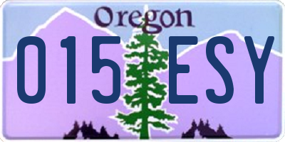 OR license plate 015ESY