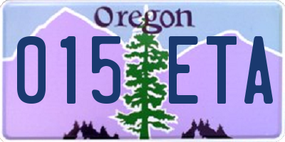 OR license plate 015ETA